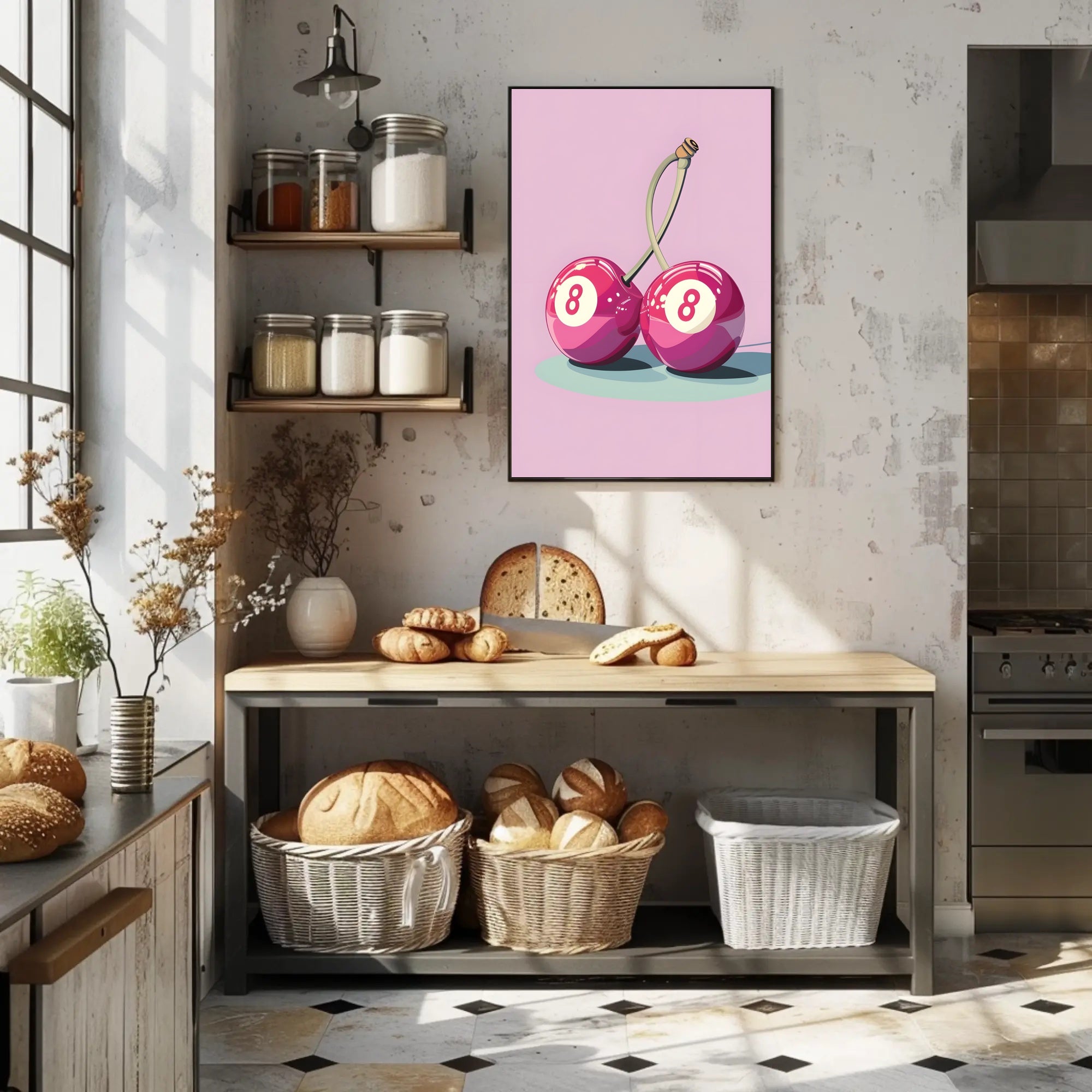 Cherry Billiard Balls Pop Culture Poster PosterGoat