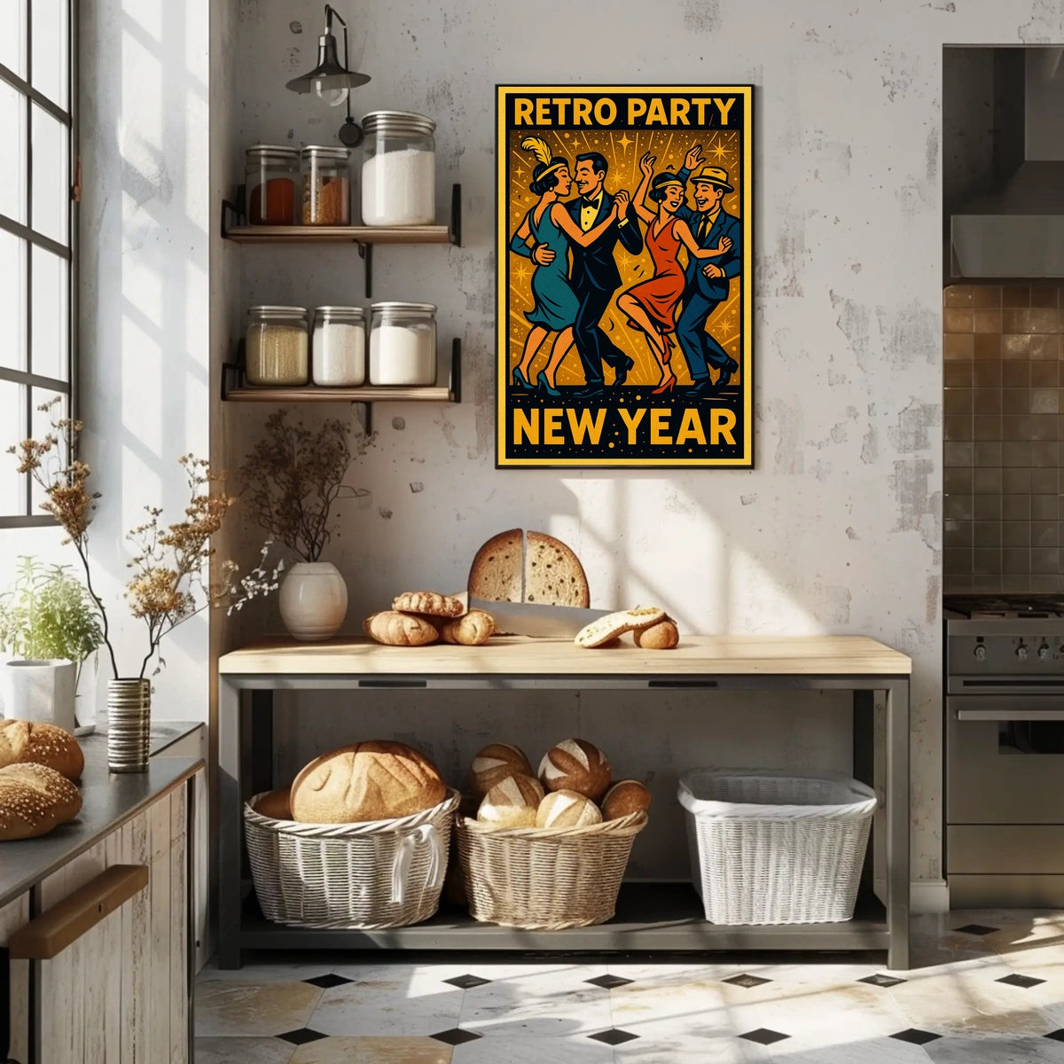 Retro New Year Party Poster