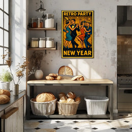 Retro New Year Party Poster