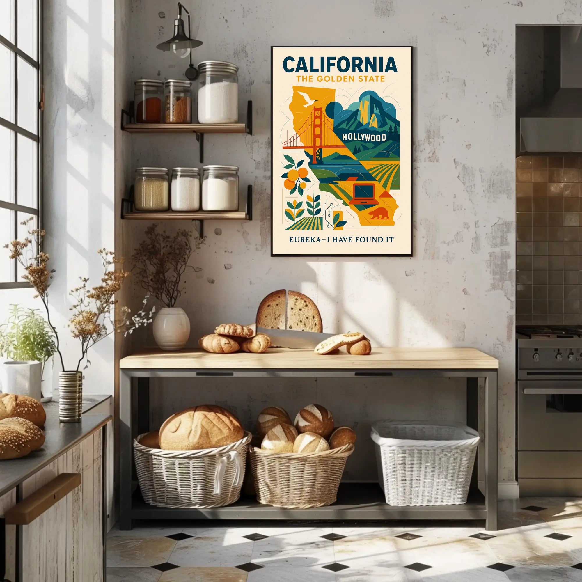 California Icons and Industry: Vintage Travel Poster