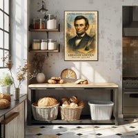 Abraham Lincoln 16th President of the United States Vintage Watercolor Poster