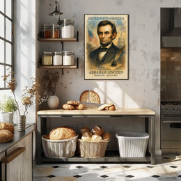 Abraham Lincoln 16th President of the United States Vintage Watercolor Poster