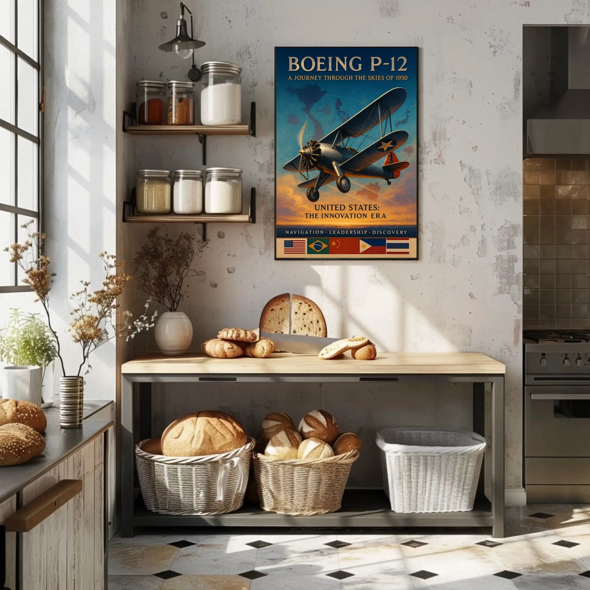 Boeing P-12 Vintage Aviation Poster: 1930s Adventure