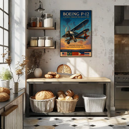 Boeing P-12 Vintage Aviation Poster: 1930s Adventure