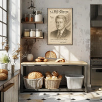 Bill Clinton 42nd President Sketch Poster Art Print PosterGoat