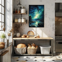 Aurora Borealis Northern Lights Landscape Artistic Poster
