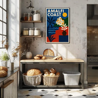 Amalfi Coast Scenic Retreat Poster Wall Art Coastal Decor