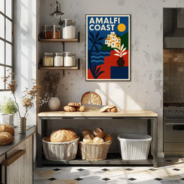 Amalfi Coast Scenic Retreat Poster Wall Art Coastal Decor