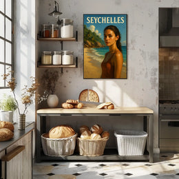 Seychelles Beach Scene Poster