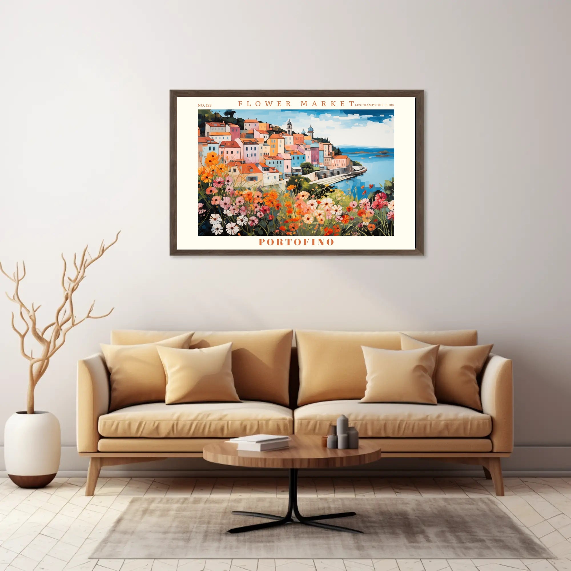 Picturesque Portofino Coastal Scene Travel Poster