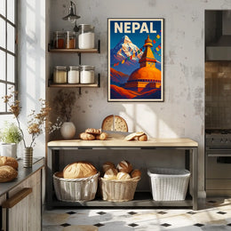 Nepal Land of Mountains and Stupas Poster