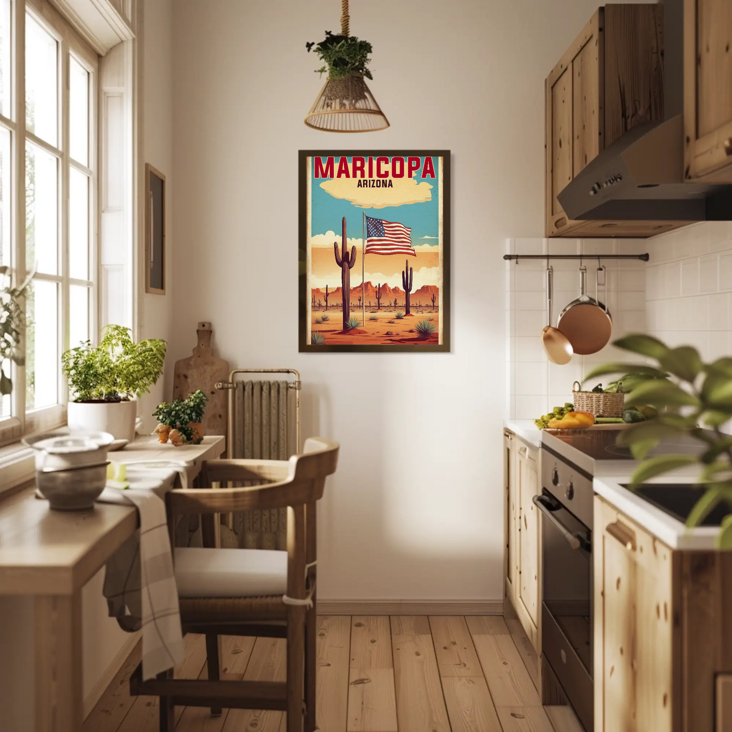 Maricopa Arizona Desert Flag Vintage Travel Poster