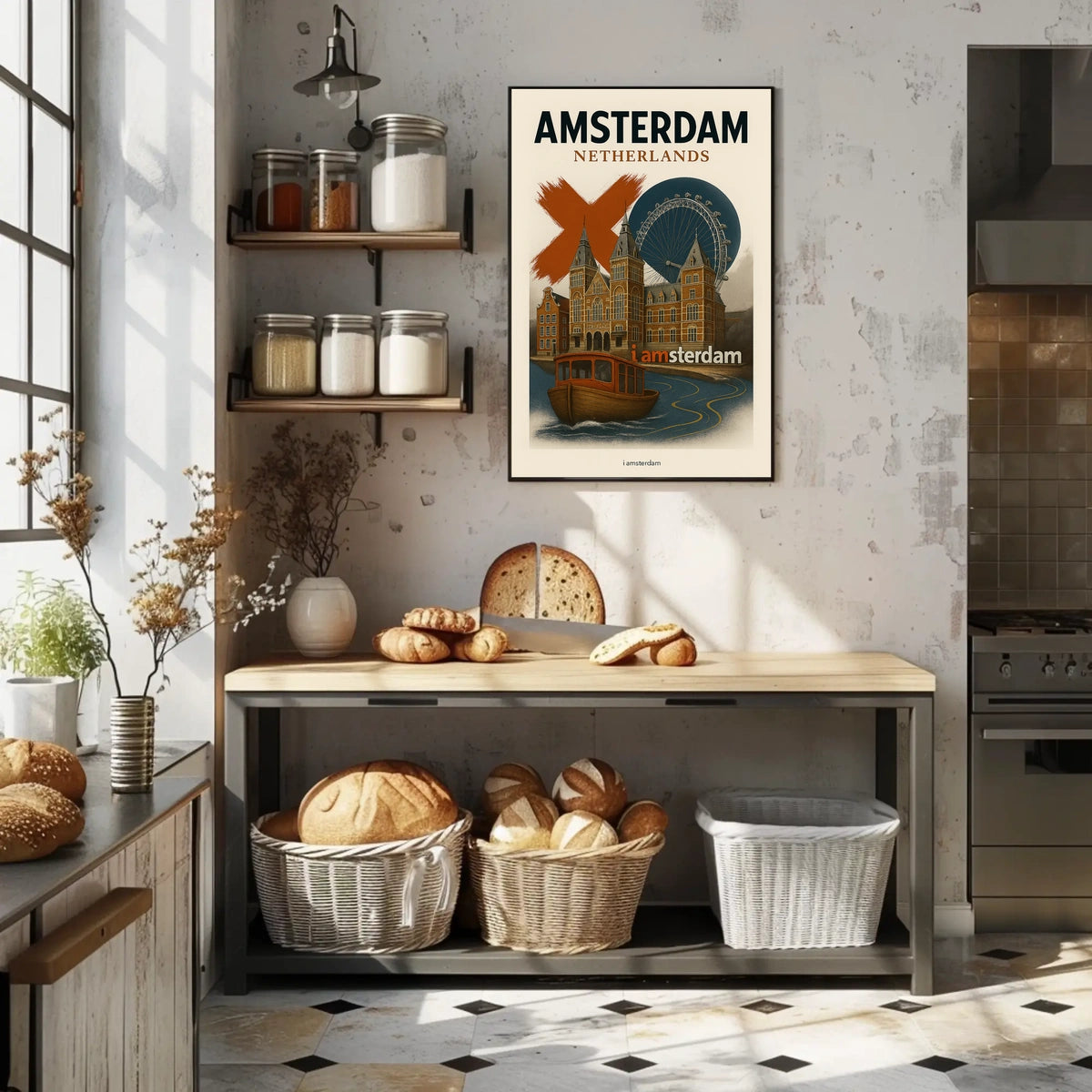 Amsterdam Netherlands Travel Poster