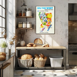 Ski The West United Air Lines Poster