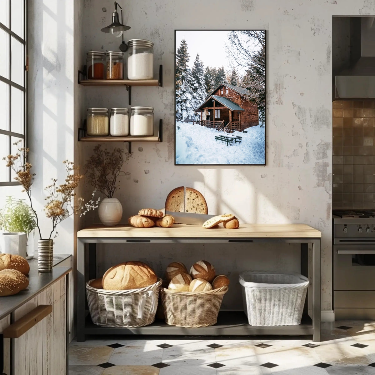 Winter Cabin Retreat Poster