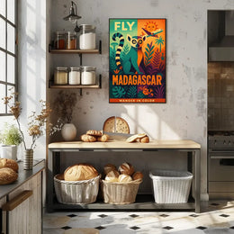 Fly Madagascar Wander in Color Travel Poster PosterGoat