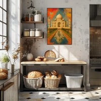 Taj Mahal Vibrant Art Print Cultural or Heritage Poster