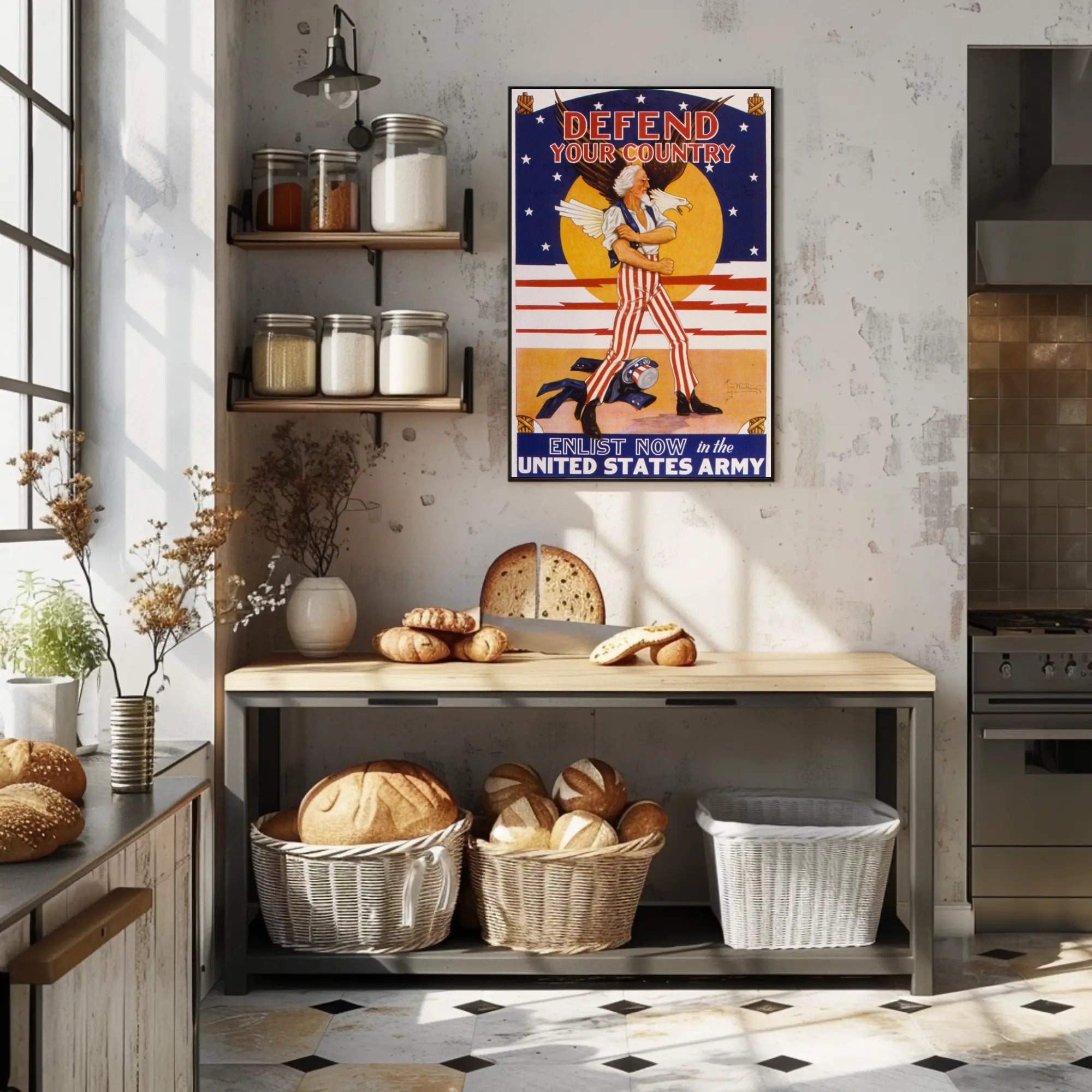 Patriotic Uncle Sam Military Recruitment Poster