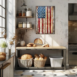 Faded American Flag Geometric Abstract Art Wall Poster