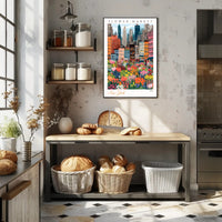 Vibrant City Blooms Poster PosterGoat