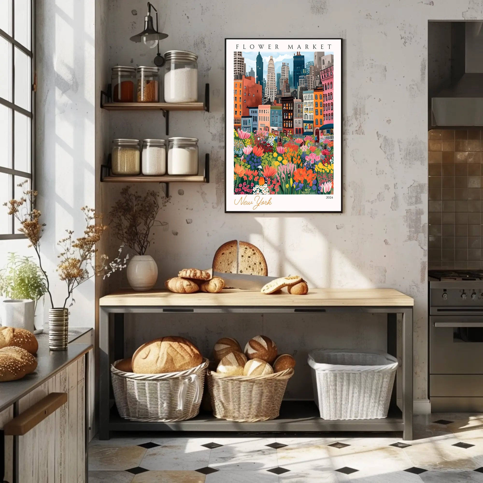 Vibrant City Blooms Poster PosterGoat