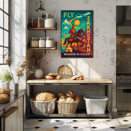 Fly Kazakhstan Wander In Color Poster