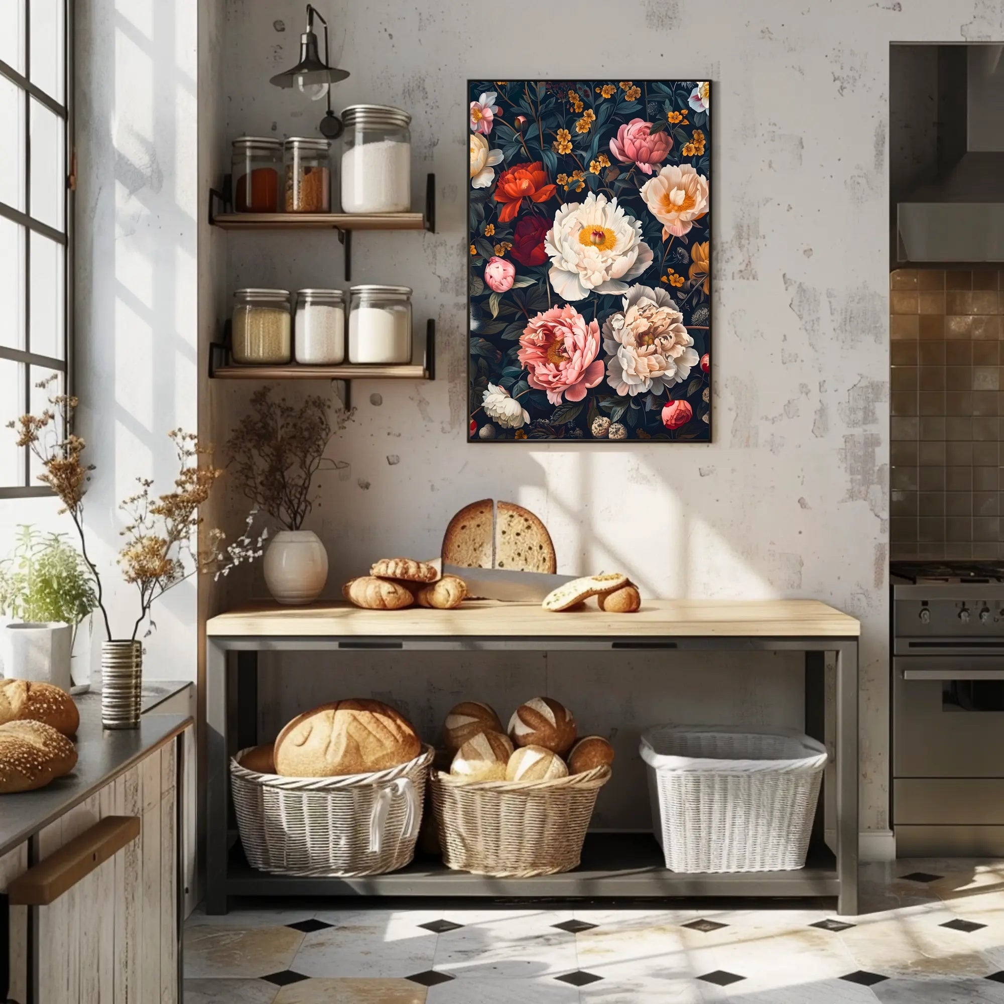 Elegant Floral Composition Print: Abstract or Artistic Poster