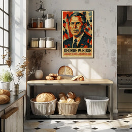 George W. Bush 43rd President of the United States Layered paper Collage Poster
