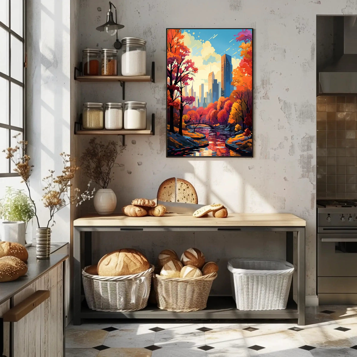 Urban Autumn Escape in New York Travel Poster