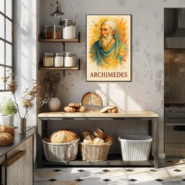 Archimedes Watercolor Portrait: Ancient Greek Inspiration Poster