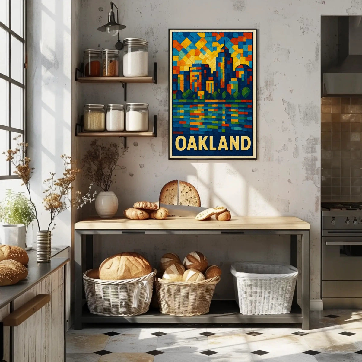 Oakland Skyline Mosaic Poster