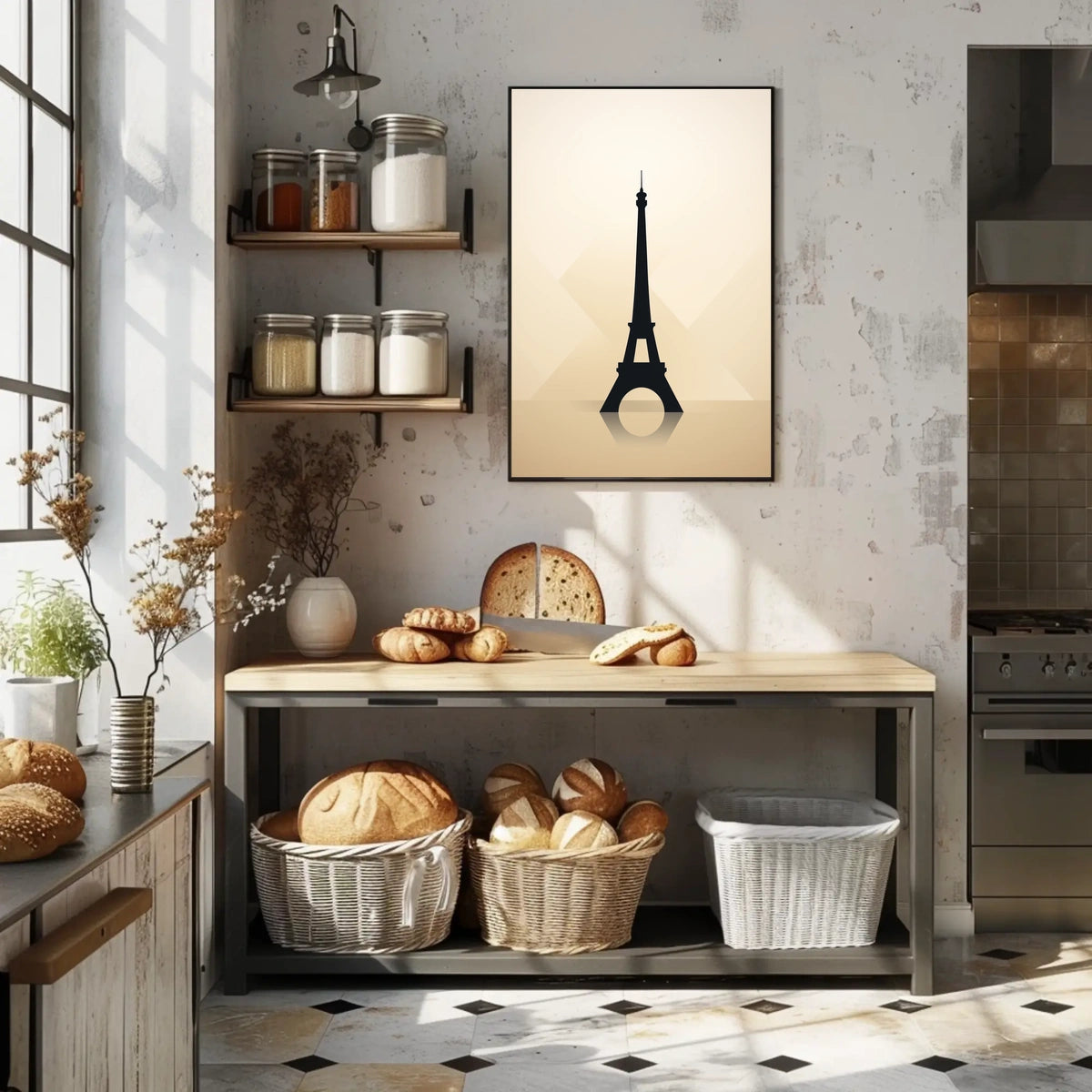 Eiffel Tower Silhouette Minimalist Paris Travel Art Poster
