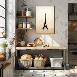 Eiffel Tower Silhouette Minimalist Paris Travel Art Poster