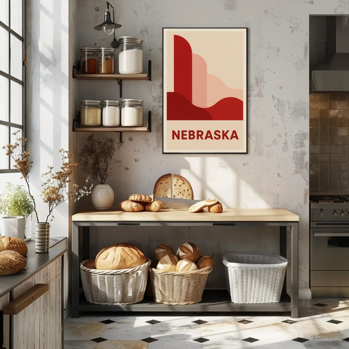 Nebraska Abstract Landscape Poster