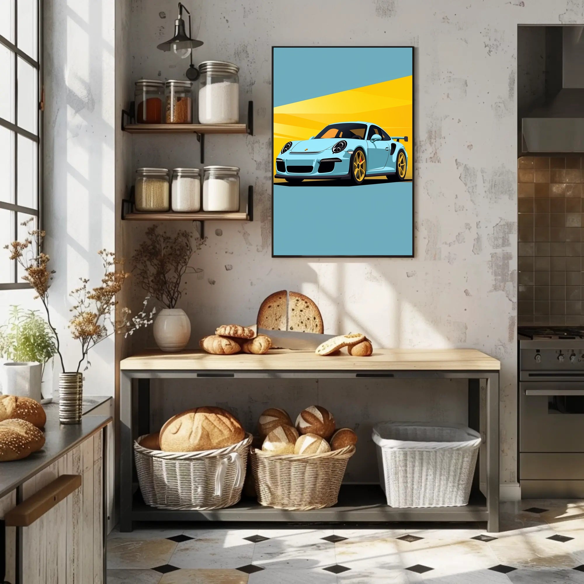 Sleek Speedster Illustration Poster PosterGoat