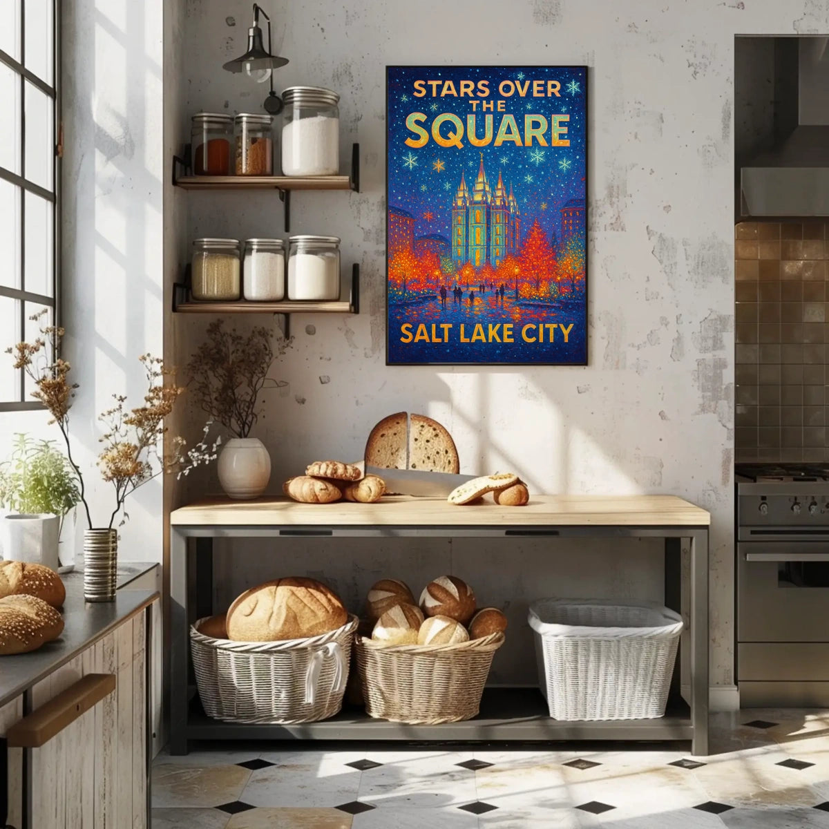 Stars Over The Square Poster