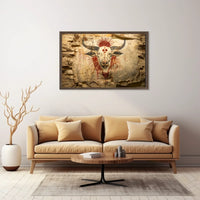 Ancient Bull Cave Art Vintage Poster Print