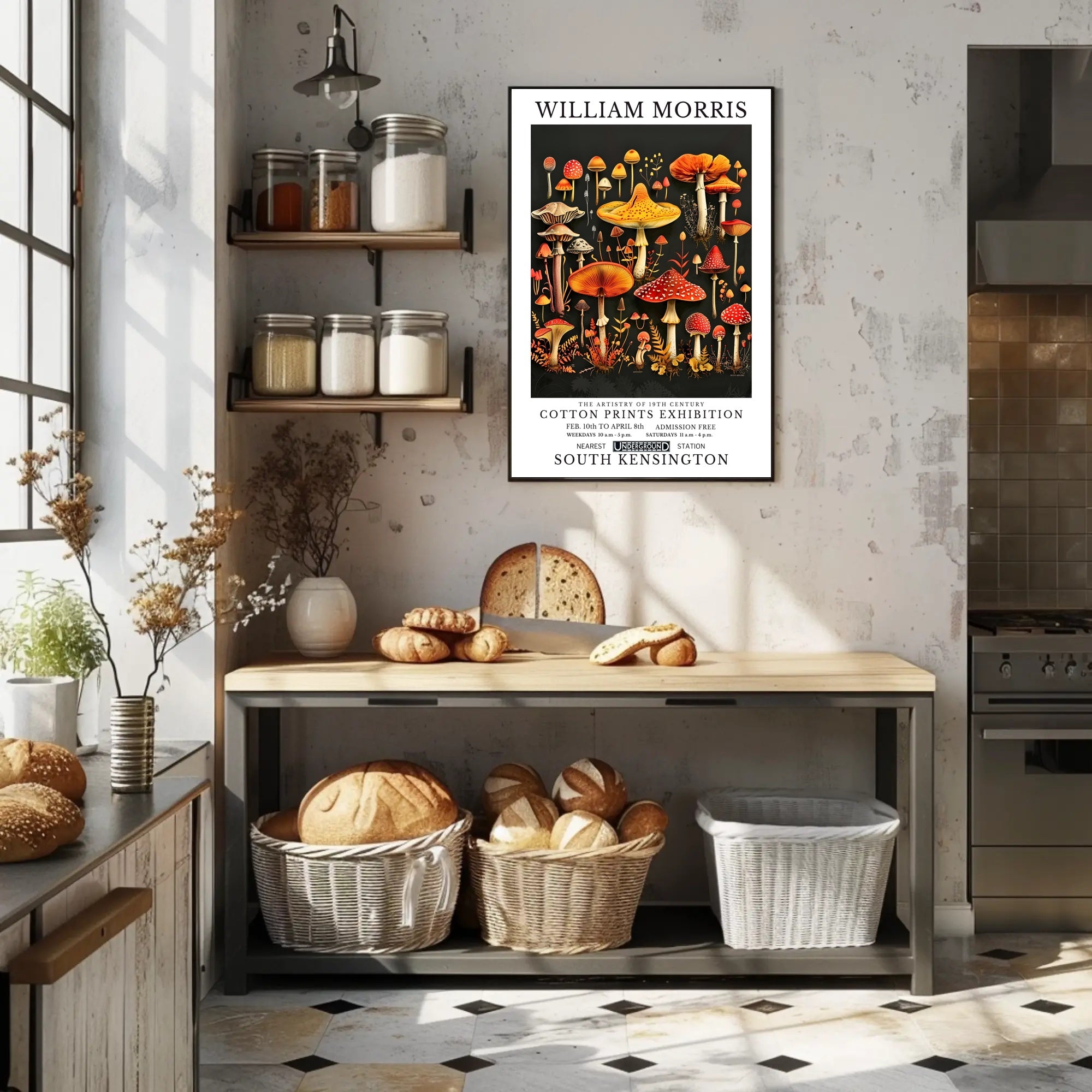 William Morris Cotton Prints Exhibition Poster