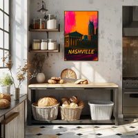 Nashville Pop Art Cityscape Poster