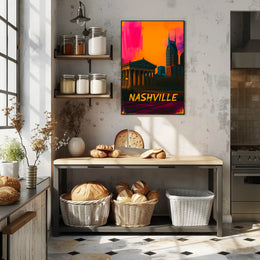 Nashville Pop Art Cityscape Poster