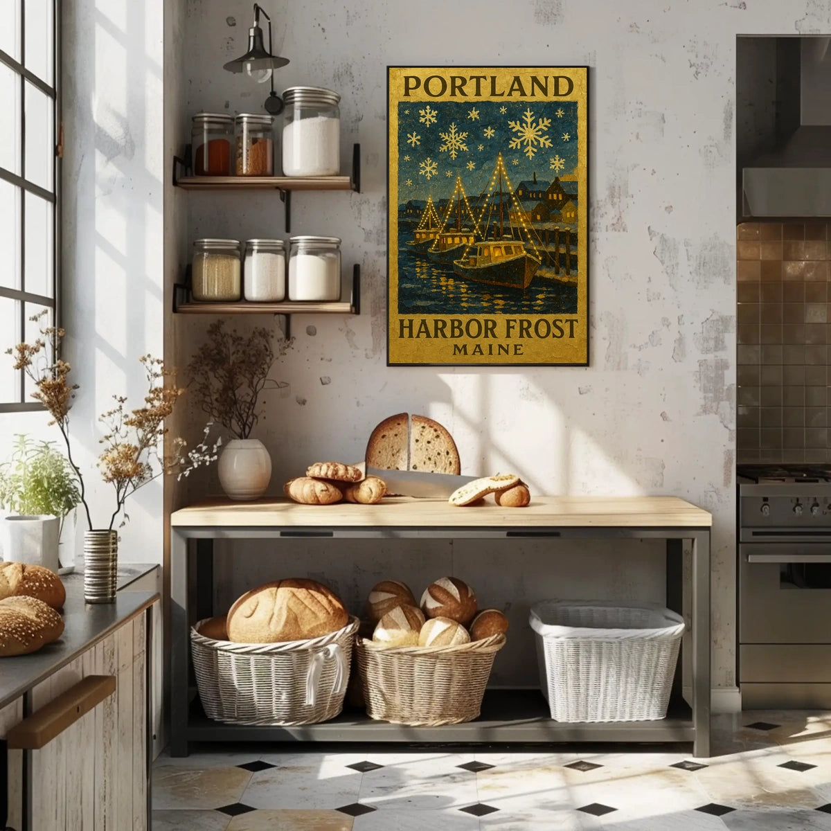 Portland Harbor Frost Poster