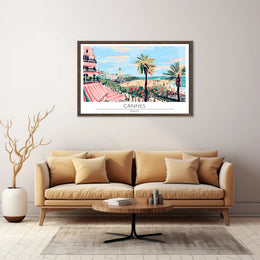 Cannes Beach Scene Poster PosterGoat