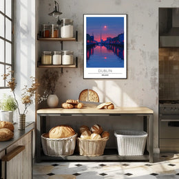 Dublin City Skyline at Sunset Urban or Cityscape Poster