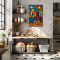 Puerto Vallarta Stained Glass Art Poster
