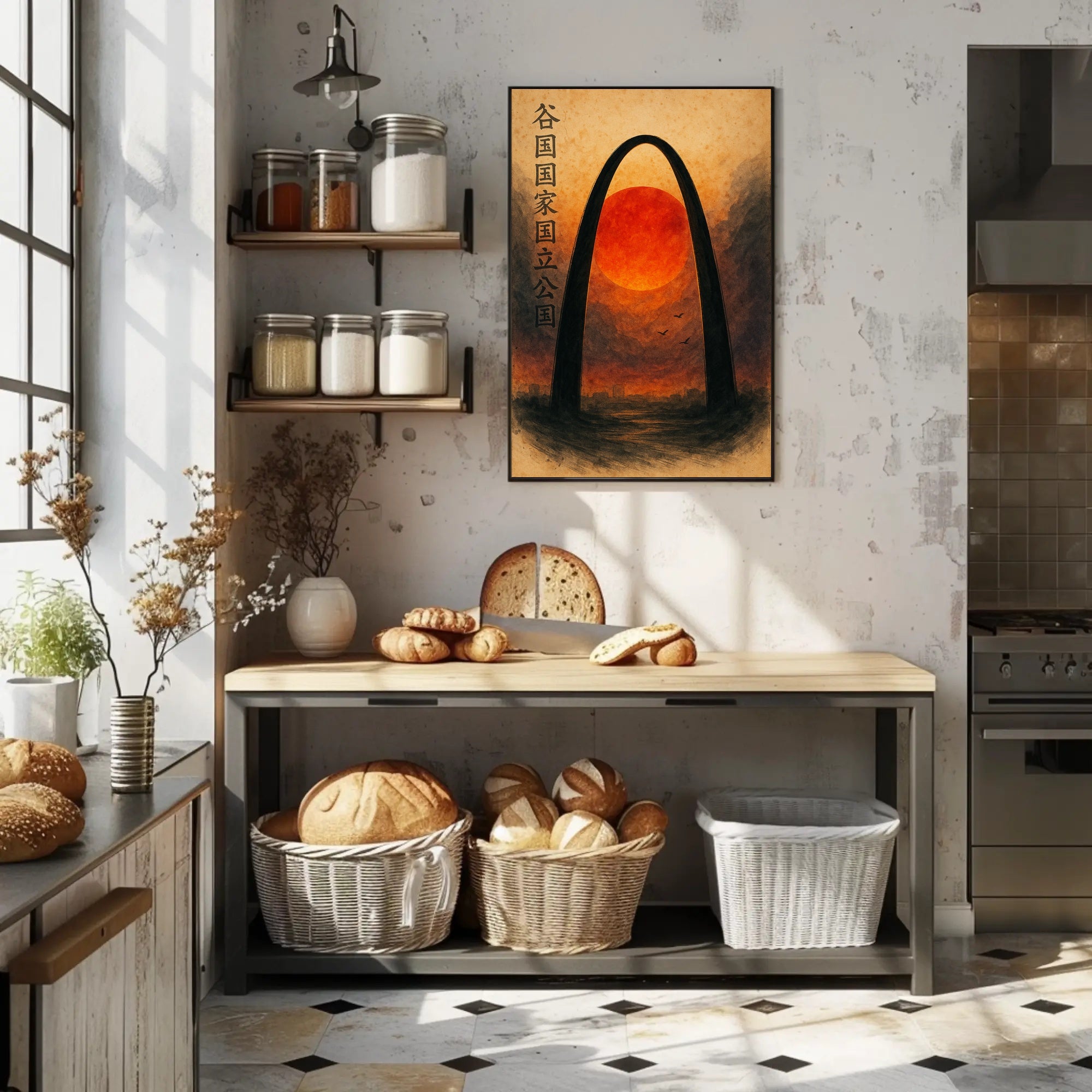 Gateway Arch Sunset Wall Art Print
