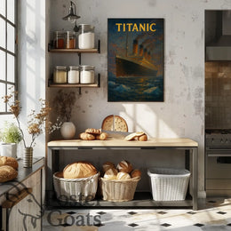 Titanic Voyage Vintage Historical Illustrated Poster