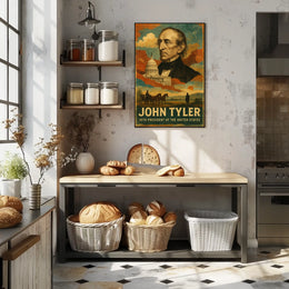 John Tyler 10th President of the United States Layered Digital Collage Poster