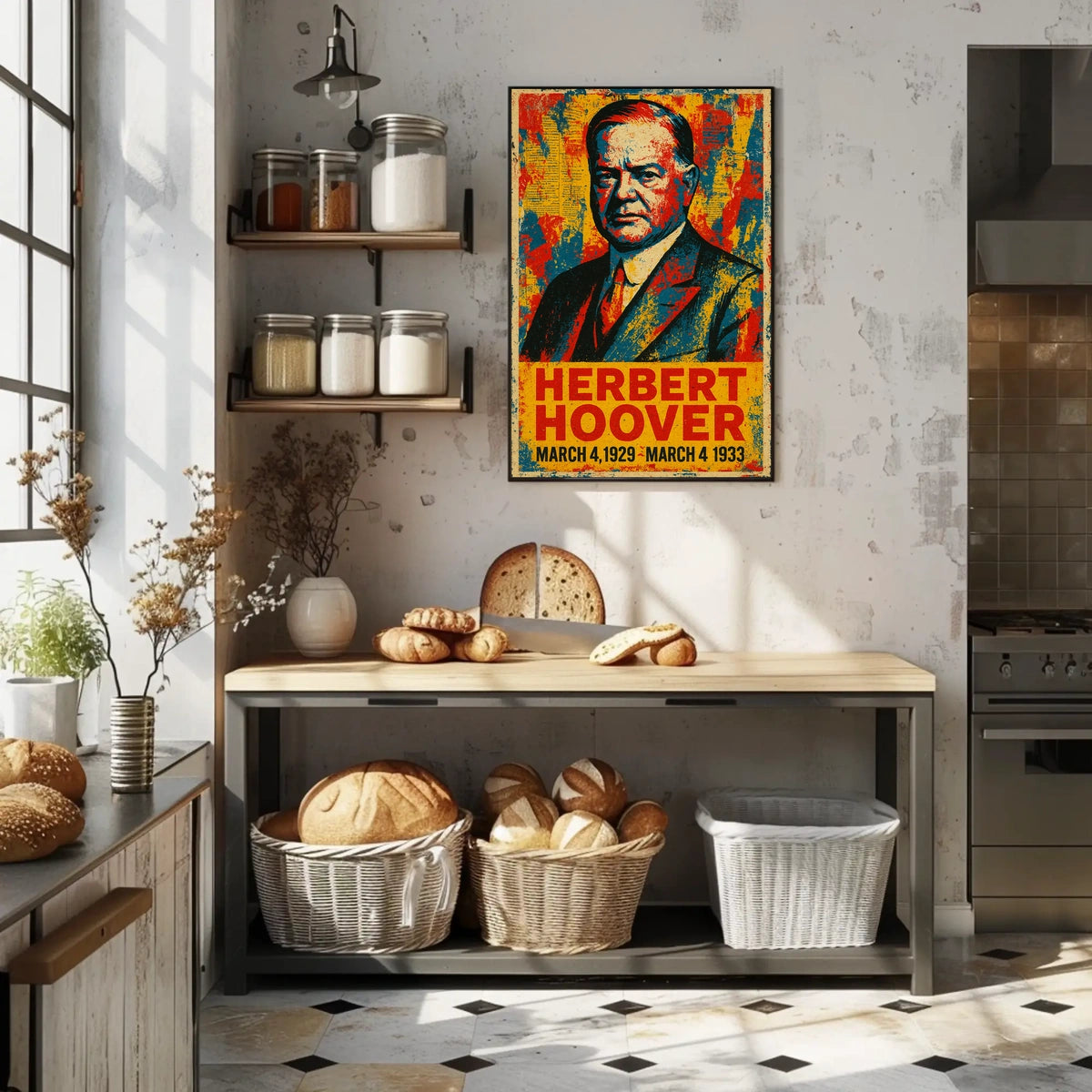 Herbert Hoover 31st President of the United States Street Art Mashup Poster