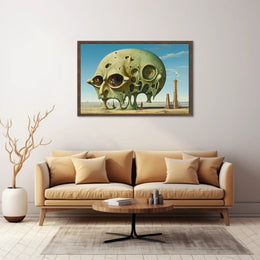 Surreal Desert Skullscape Art: Abstract or Artistic Poster