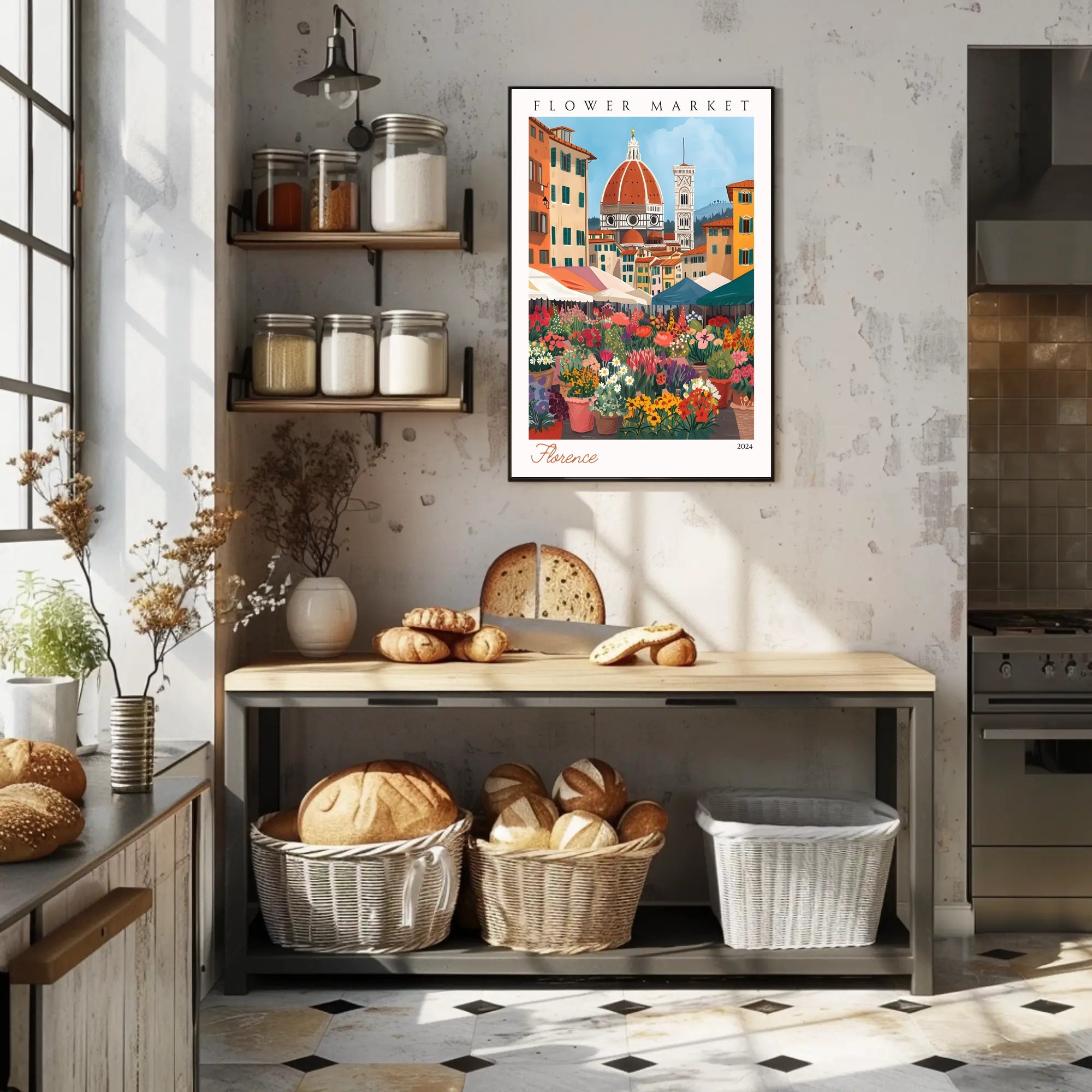 Florence Flower Market 2024 Poster PosterGoat